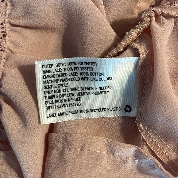 Knox Rose Blush Lace Blouse Size Small Oversized EUC Like New - Picture 5 of 7